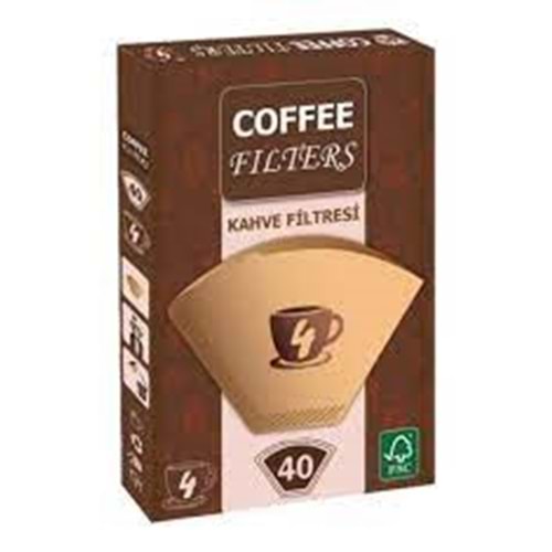 COFFEE FİLTRE KAHVE KAĞIDI BROWN 40 LI